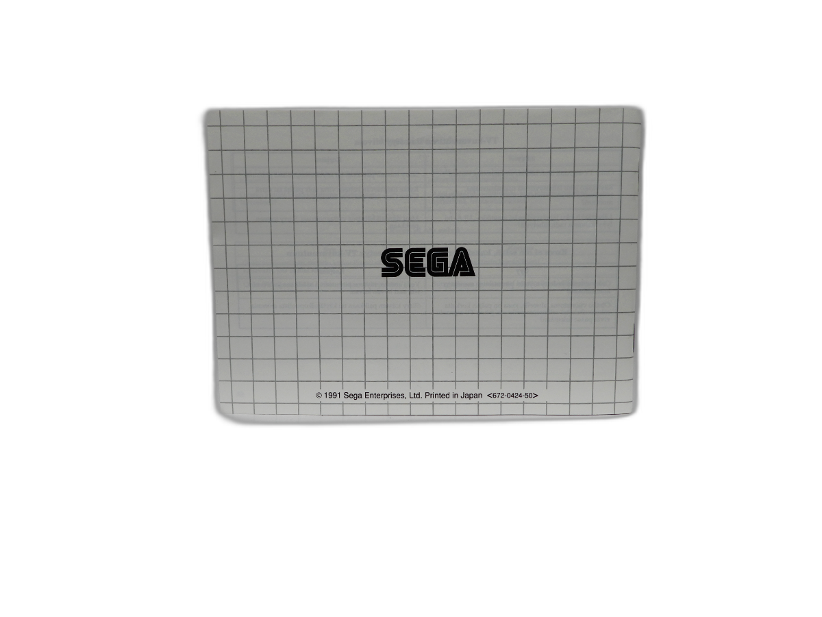 Sega Game Gear Tv Tuner Adaptor Instruction Manual
