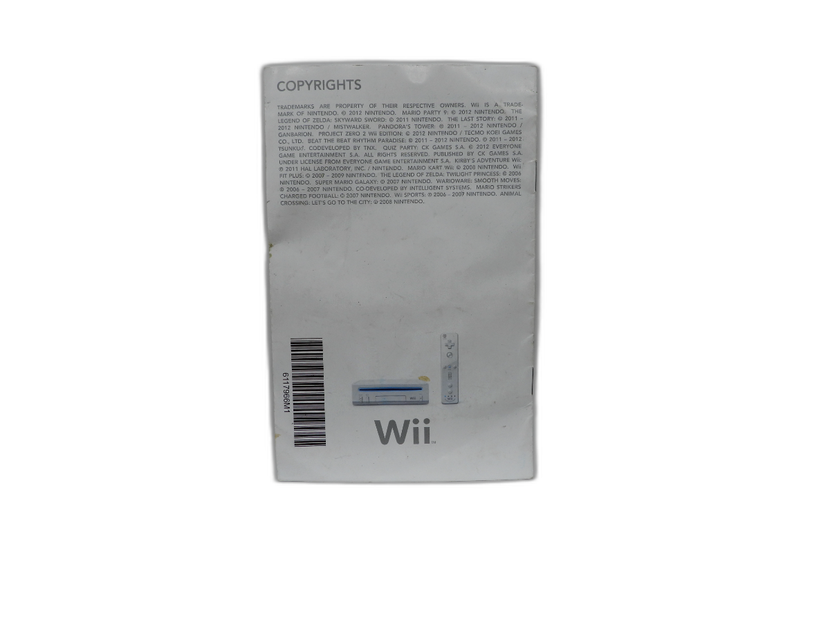 Nintendo Wii Instruction Manual Game