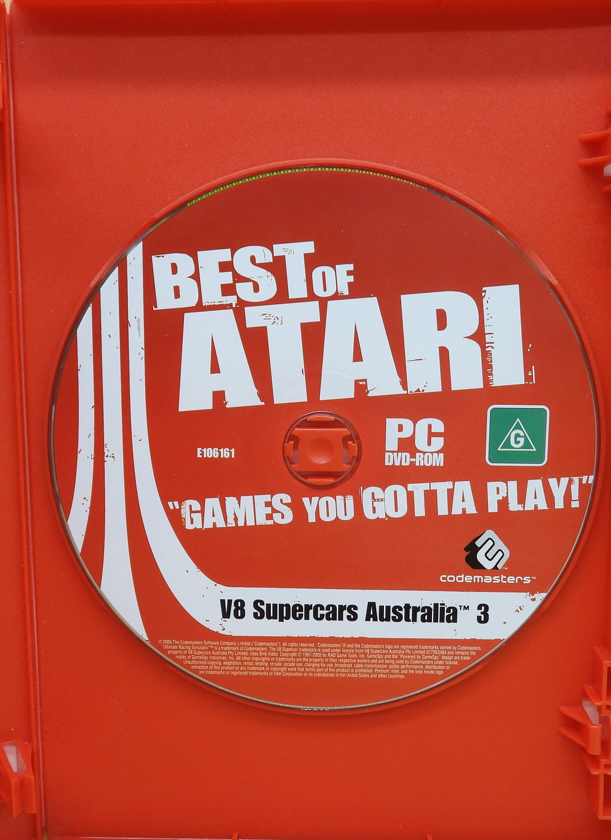 Atari V8 Supercars Australia 3 Pc Racing Simulator Game
