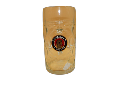 Paulaner München 1l Dimpled Glass Beer Stein Mug
