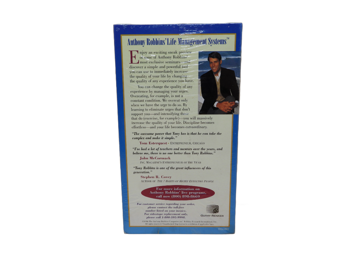 Anthony Robbins Life Management Systems Vhs Tape