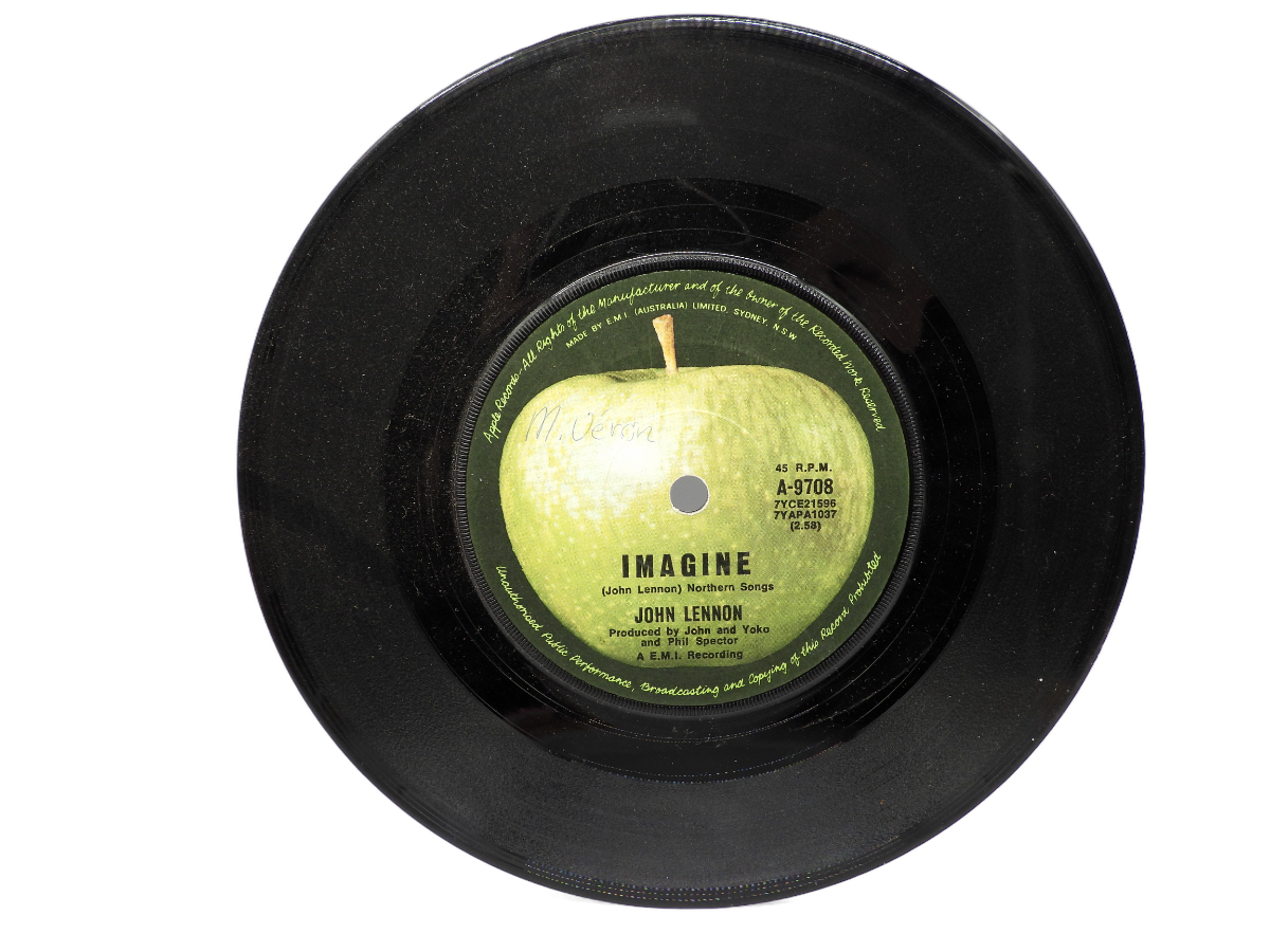John Lennon Imagine / It's So Hard 7” Vinyl 45 Rpm Apple Records
