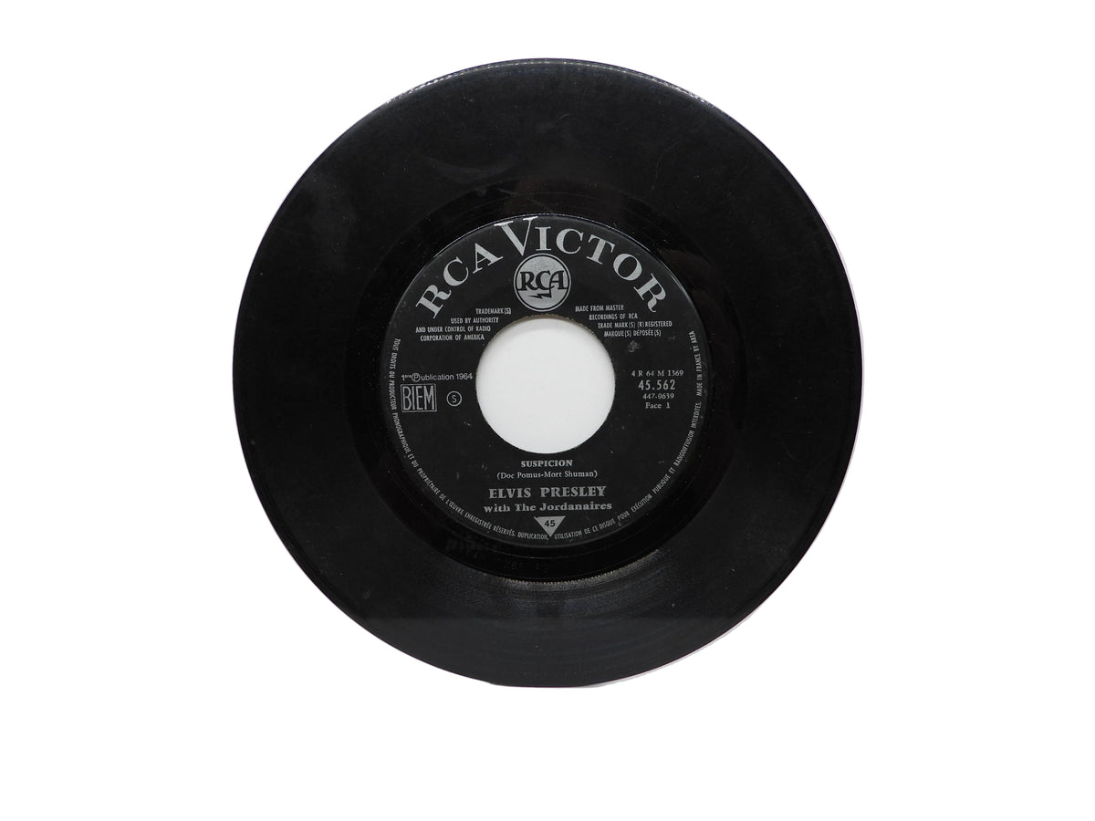 Elvis Presley Suspicion / Kiss Me Quick 45 Rpm Vinyl Record Rca Victor