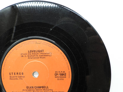 Glen Campbell Lovelight / Rhinestone Cowboy 7 Inch Vinyl Capitol