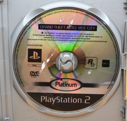 Grand Theft Auto Vice City PS2 Platinum Edition Rockstar Games Game Water Damged