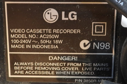Lg Ac250w Video Cassette Recorder Vcr No Remote