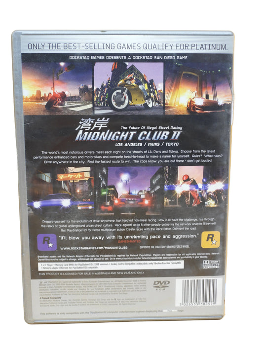 Midnight Club Ii Platinum PlayStation 2 Racing Game Rockstar Water Damged Rockst