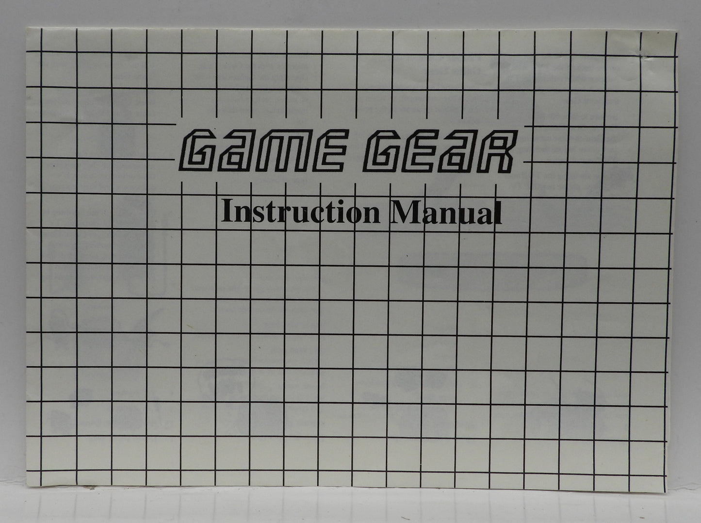 Sega Game Gear Instruction Manual