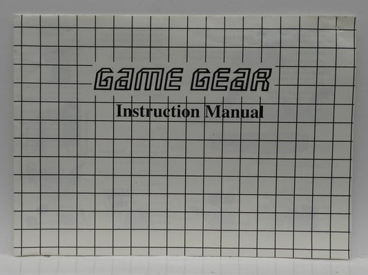 Sega Game Gear Instruction Manual