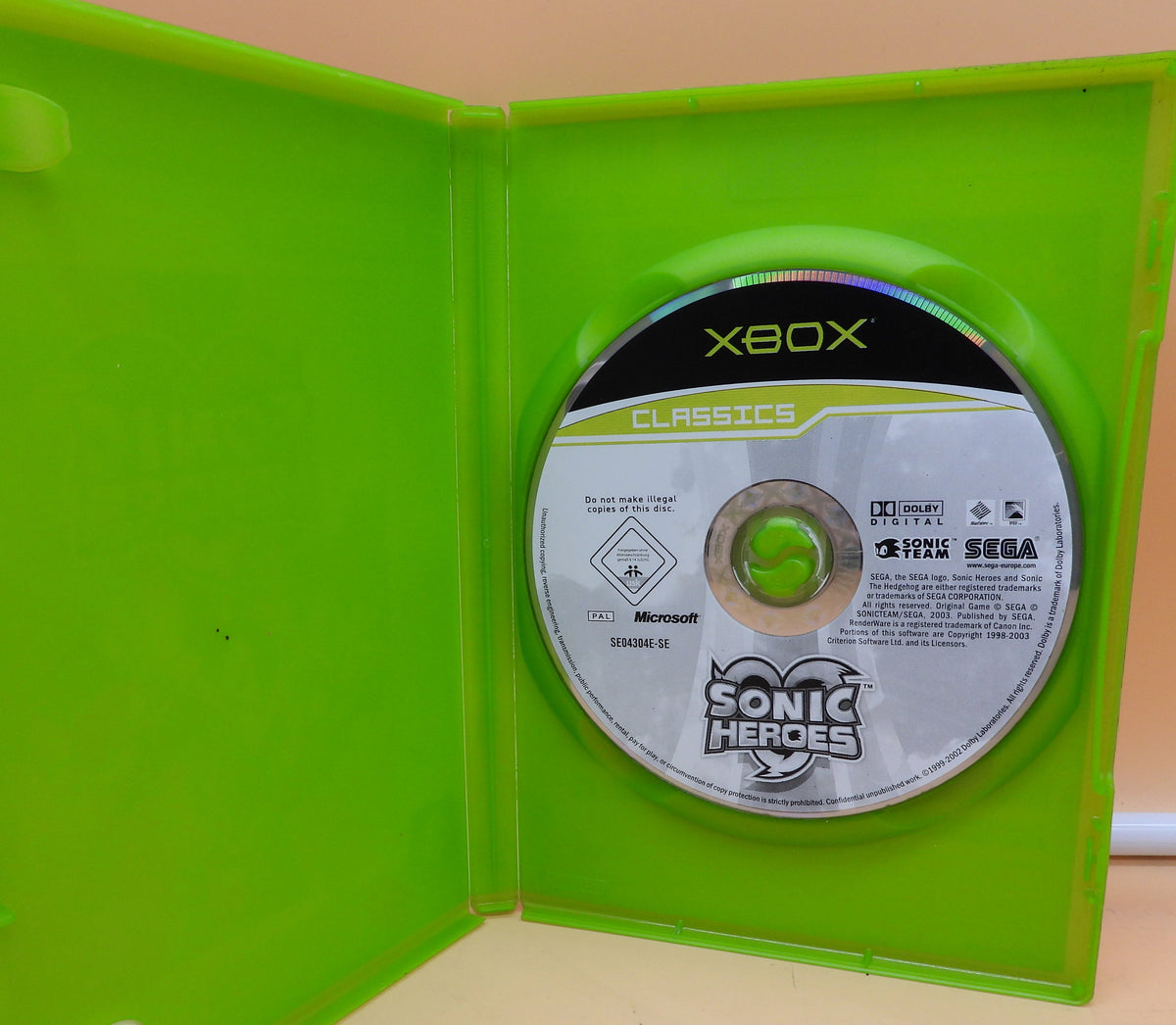 Sonic Heroes Xbox Game Disc Sega