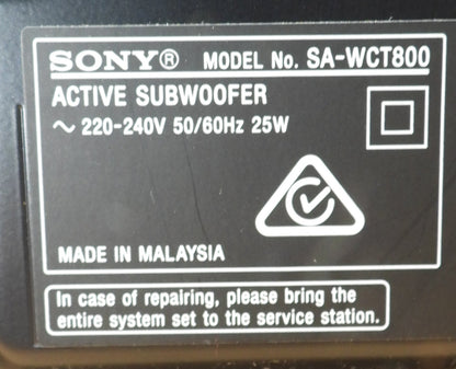 Sony Sa Wct800 Wireless Active Subwoofer 25w Dolby Digital