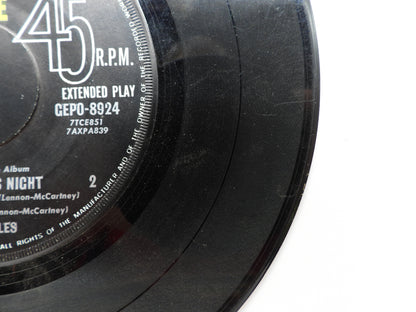 The Beatles a Hard Day's Night 45 Rpm Ep Vinyl Record Parlophone