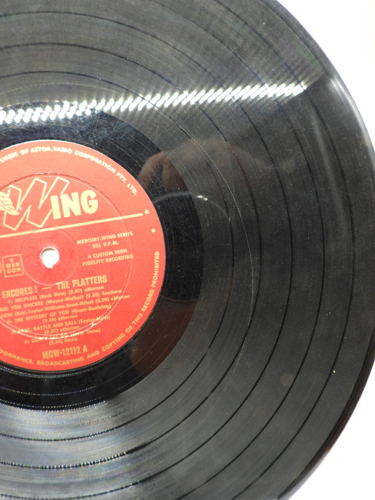 The Platters Encores Vinyl Record Mcw 12112 Mercury Wing