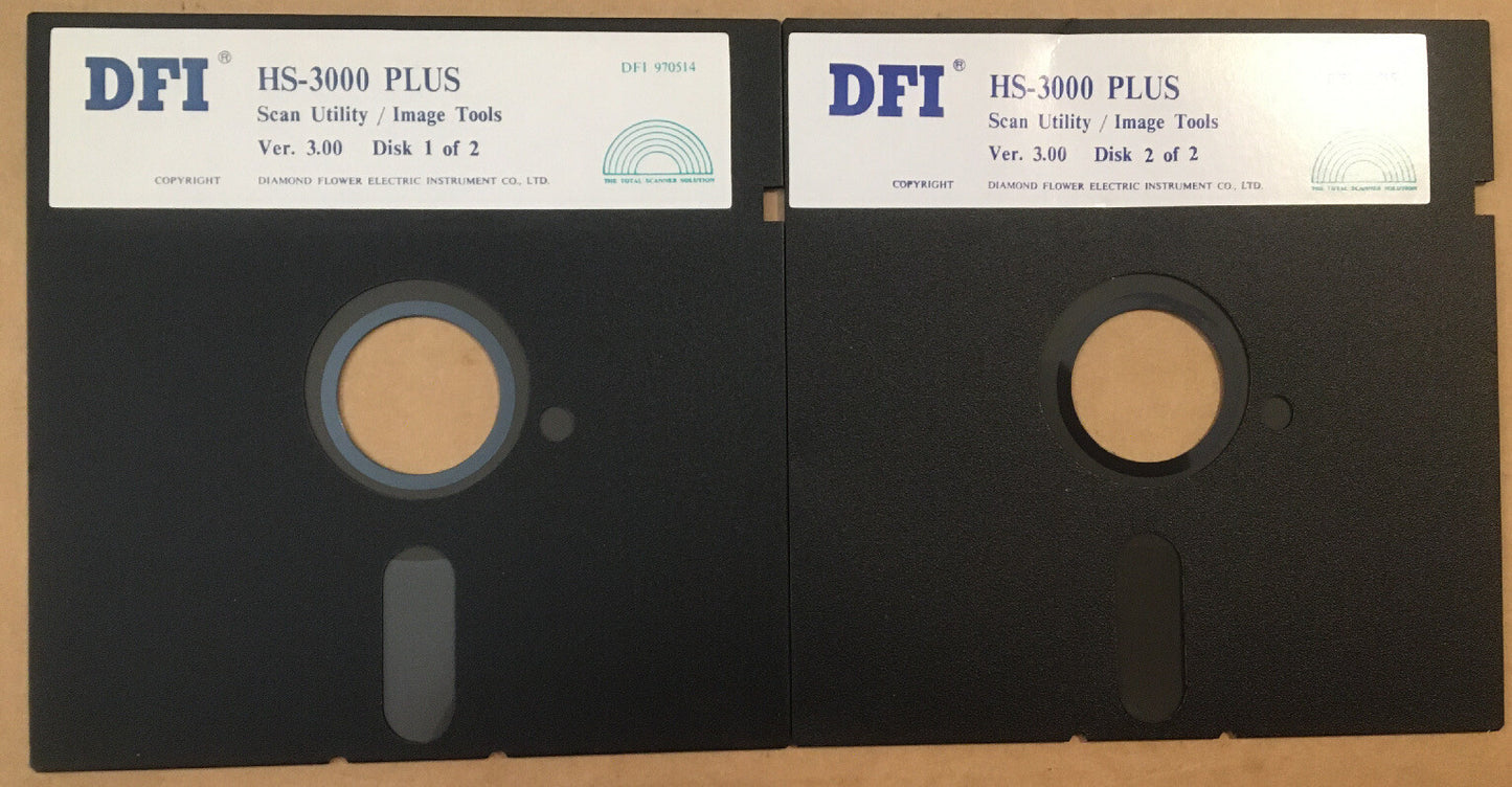 DFI HS-3000 Plus Scan Utility / Image Tool MS-DOS 5.25" floppy disks