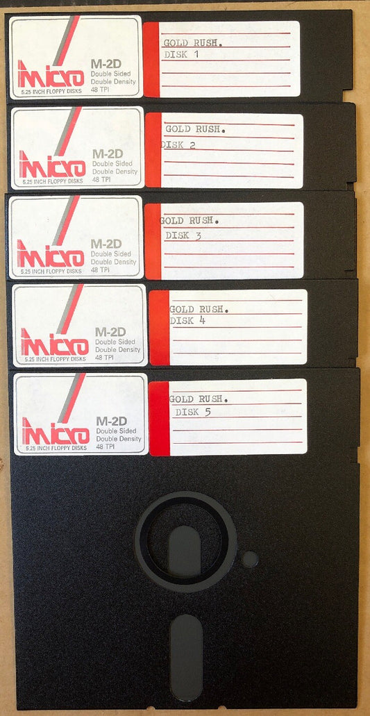 Gold Rush MS-DOS 5.25" floppy disks