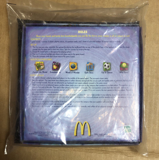 McDonalds happy meal Trivial Pursuit game board sealed toy 2009