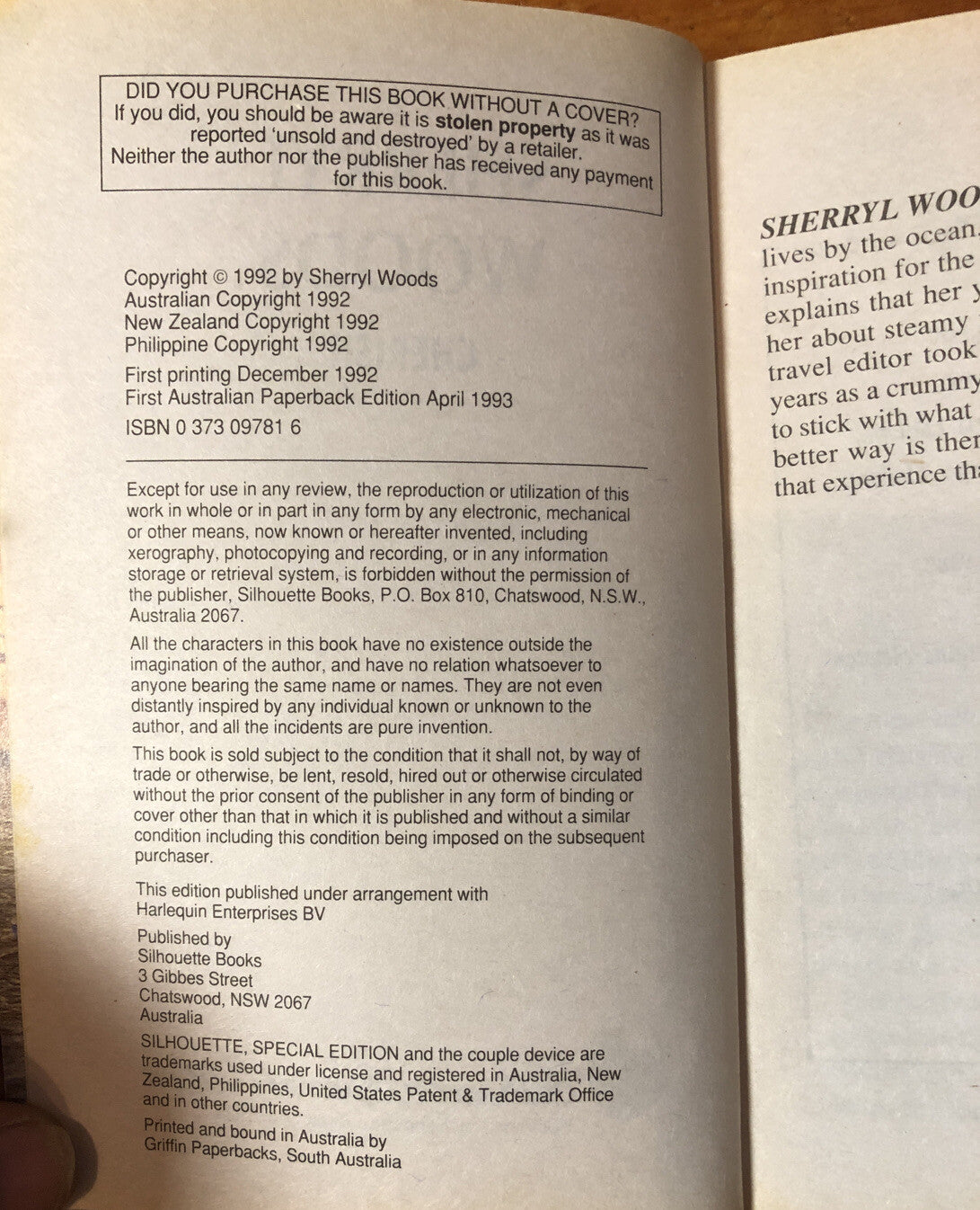 Cherish Sherryl Woods Silhouette In ok Condition