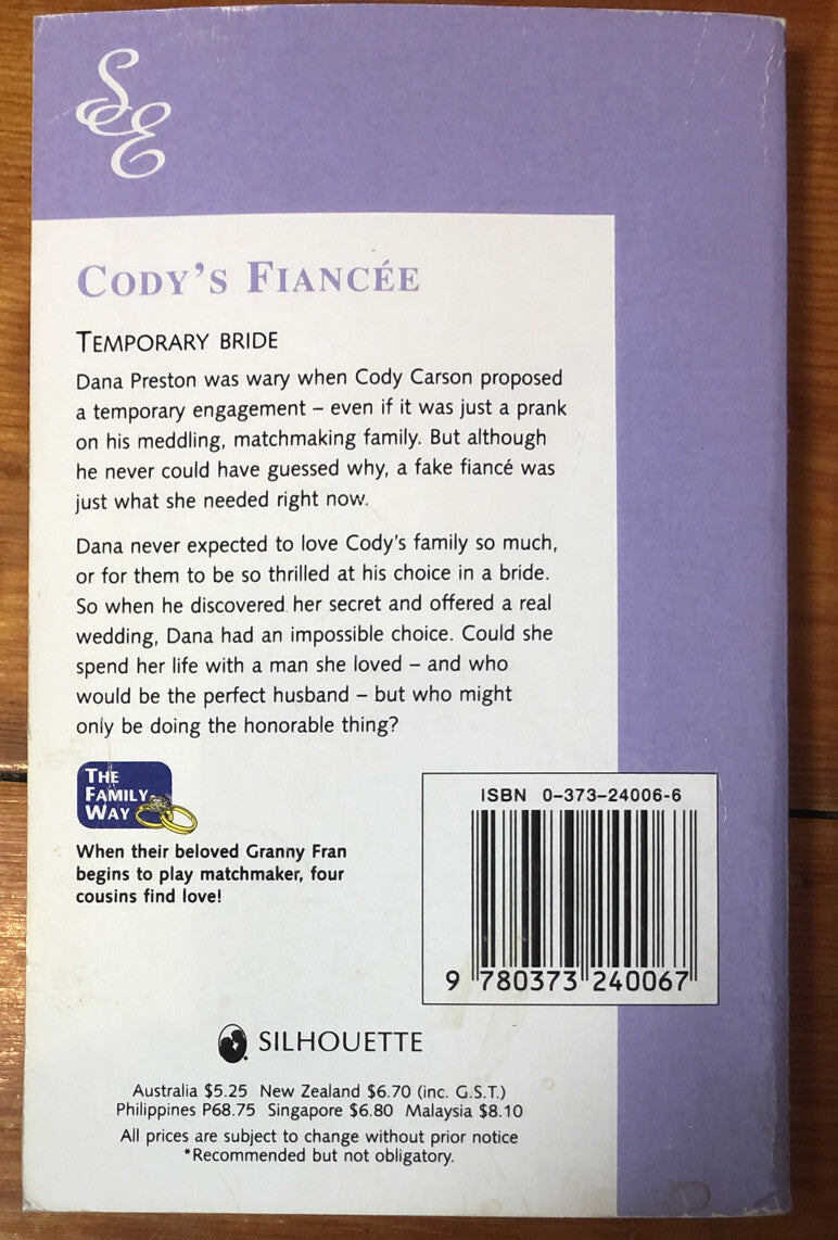 Cody's Fiancee Gina Ferris Wilkins Silhouette In ok Condition