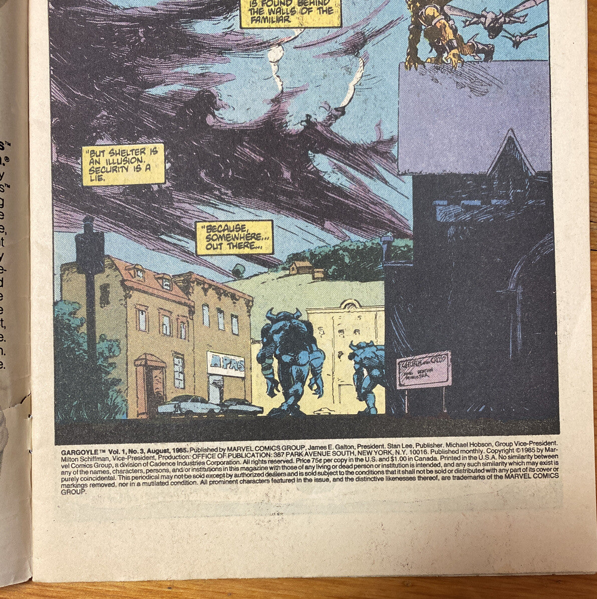 The Gargoyle #3 1985 Marvel Comics Defenders Vintage Collectable Good Condition