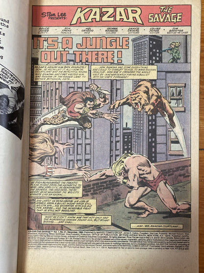 Kazar The Savage #21 (1981 series) DC Comics Vintage Collectable OK Condition