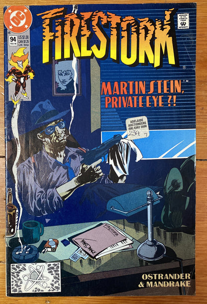 Firestorm Martin Stein Private Eye ?! 94 Feb 1990 DC Comics Vintage OK Condition