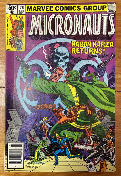 Micronauts 26 Feb Marvel Comics Vintage Collectable OK Condition