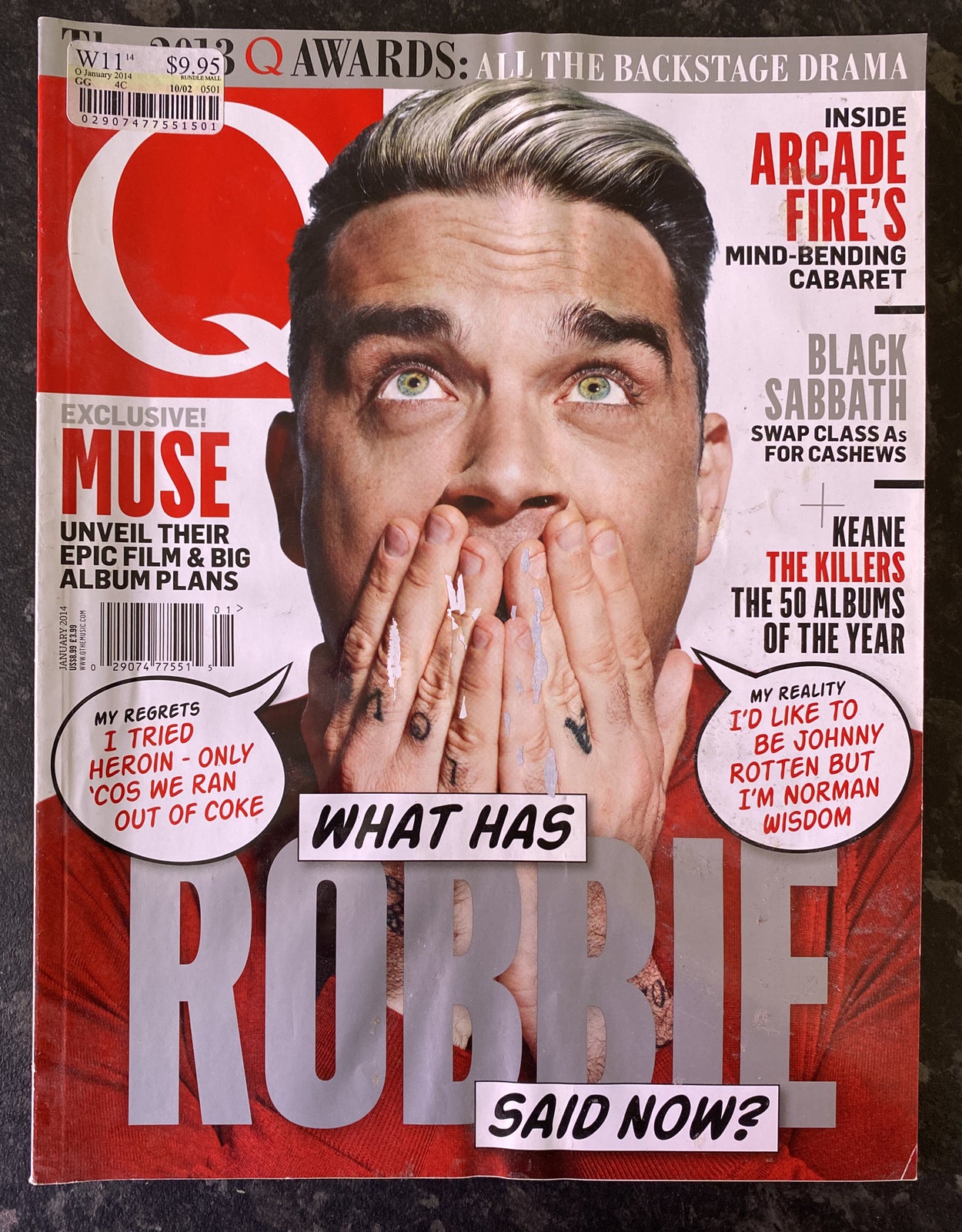 Q Britain's Biggest Music Magazine 330 January 2014 In OK Vintage Condition