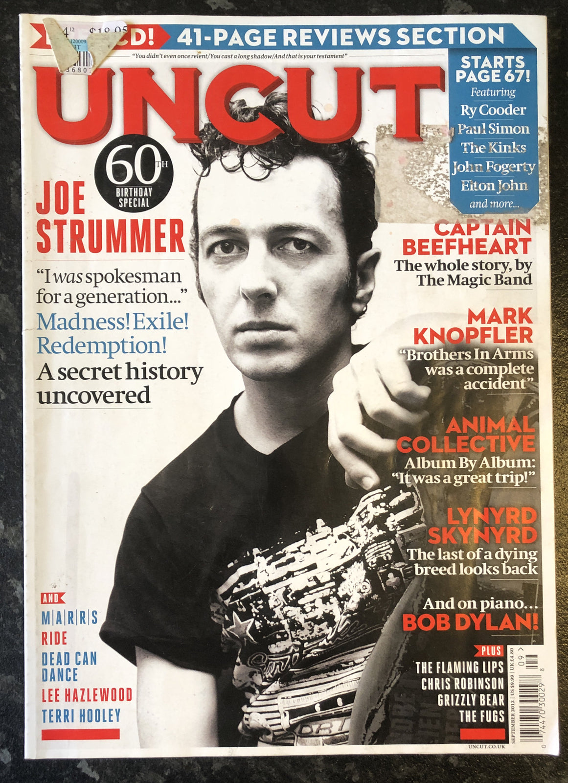 Uncut Movie and Music Magazine 184 September 2012 In Ok Vintage Condition