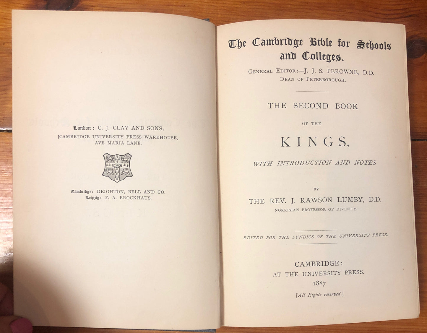 The Cambridge Bible The Second Book Of The Kings 1987 In Good Condition