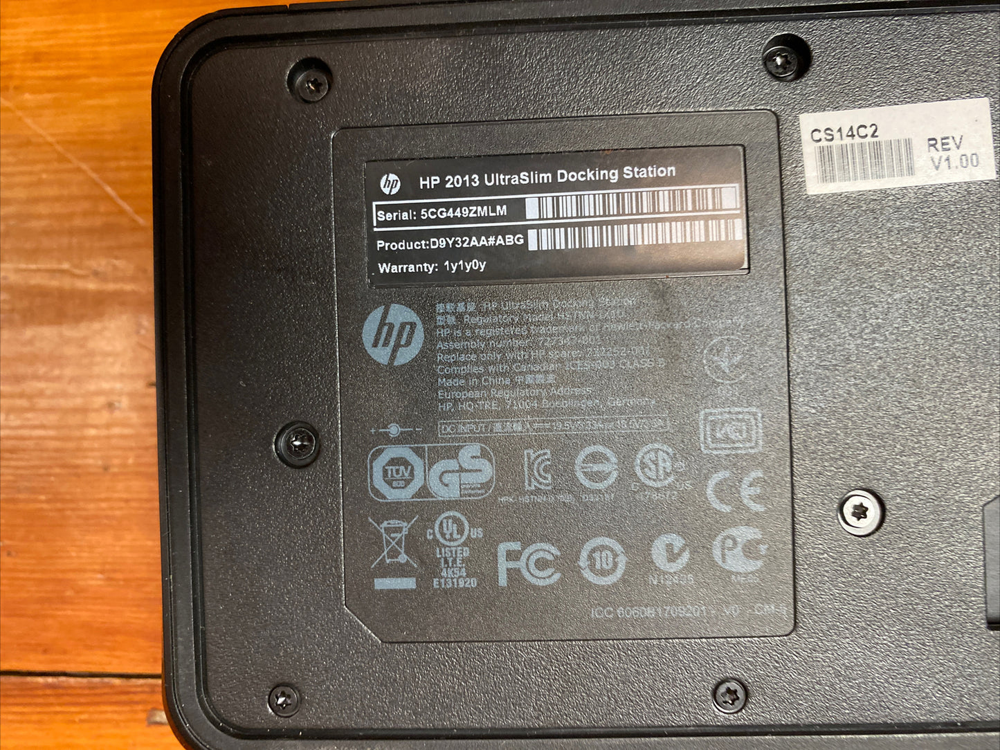 280 HP 2013 UltraSlim Docking Station HSTNN-1X10 D9Y32AA#ABG PIN BROKEN