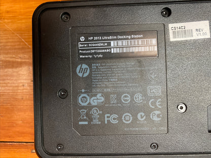 280 HP 2013 UltraSlim Docking Station HSTNN-1X10 D9Y32AA#ABG PIN BROKEN