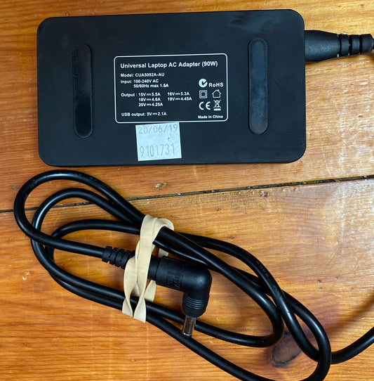 328 2-Power SLIMLINE UNIVERSAL LAPTOP & USB CHARGER 90W 2.1A 15-20V