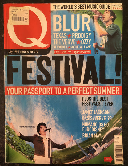 Q Britain's Biggest Music Magazine 142 July 1998 In OK Vintage Condition