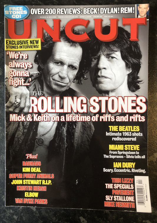 UNCUT UK mag #131 APRIL 2008 ROLLING STONES Beatles THIN LIZZY Stallone REM Dury