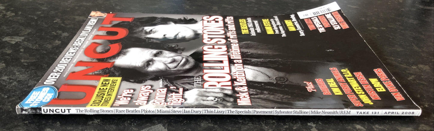 UNCUT UK mag #131 APRIL 2008 ROLLING STONES Beatles THIN LIZZY Stallone REM Dury