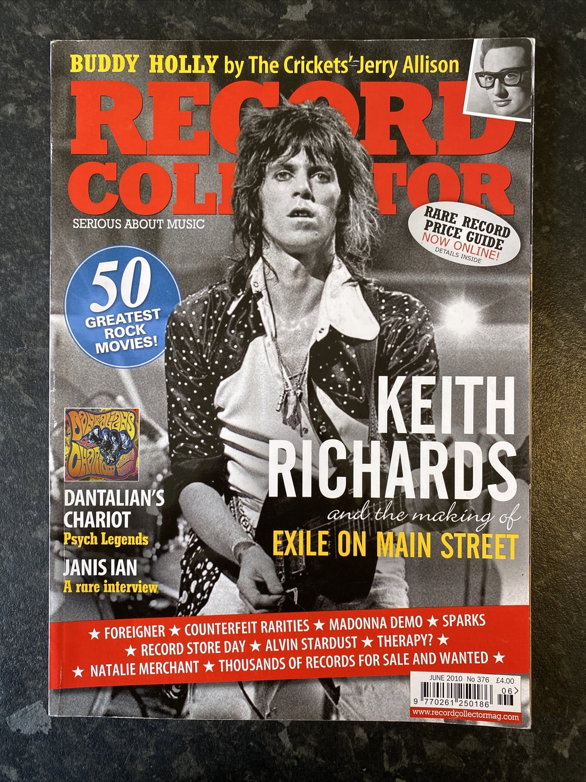 RECORD COLLECTOR MAGAZINE ~ JUNE 2010 ISSUE:376 KEITH RICHARDS JANIS IAN HOLLY