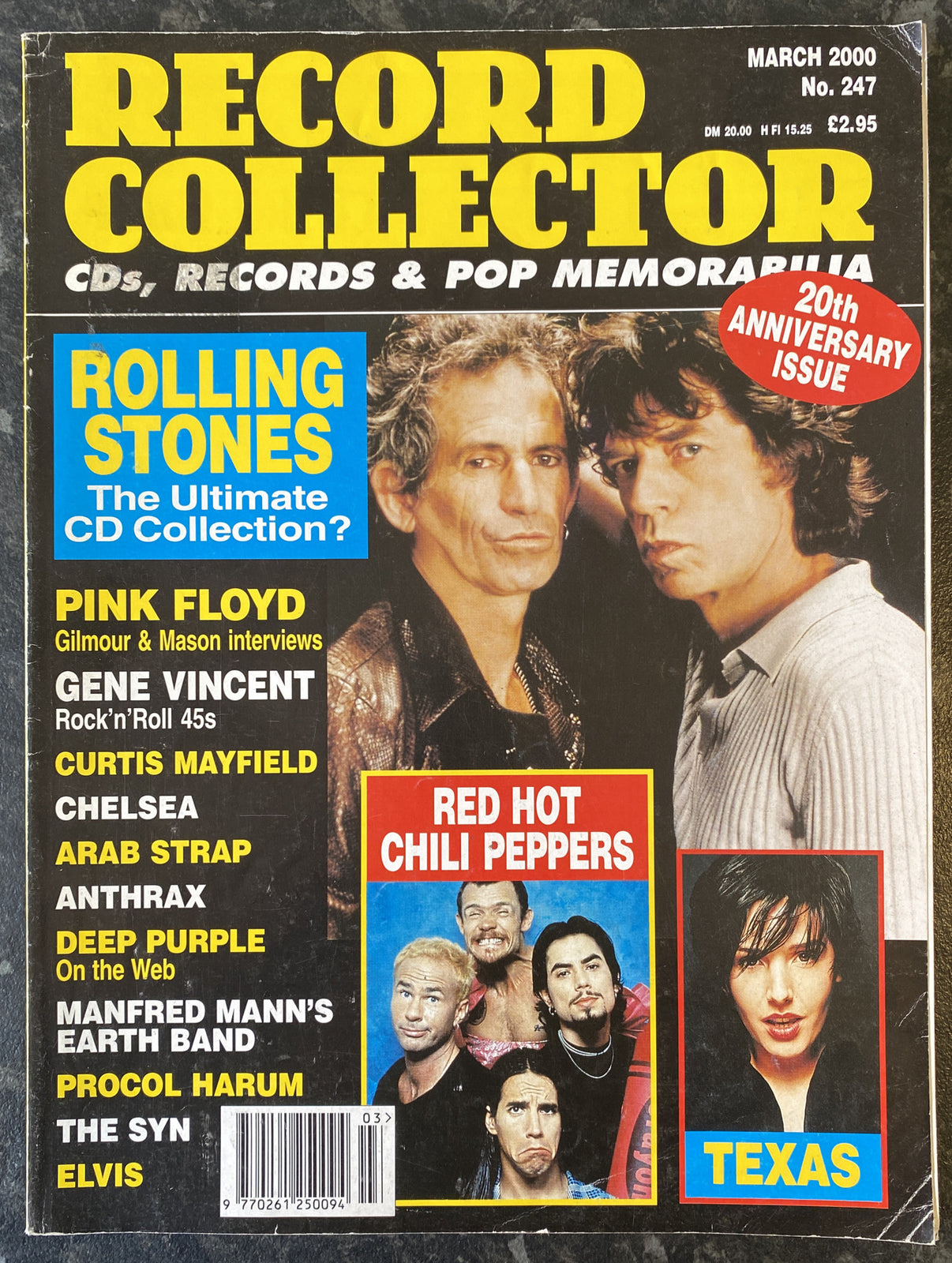 RECORD COLLECTOR MAGAZINE ~ MARCH 2000 ISSUE:247 STONES PINK FLOYD TEXAS & MORE