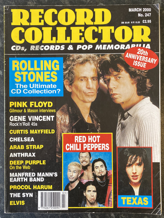 RECORD COLLECTOR MAGAZINE ~ MARCH 2000 ISSUE:247 STONES PINK FLOYD TEXAS & MORE