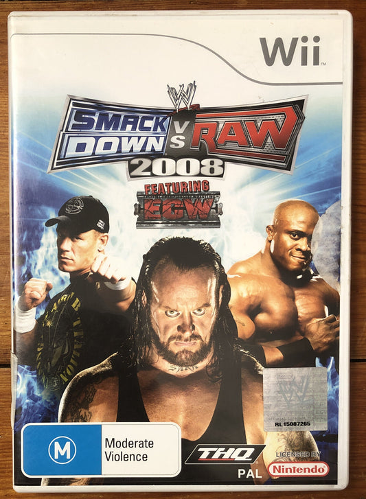 2072 Smackdown Vs Raw 2008 Featuring ECW Nintendo Wii Complete Game