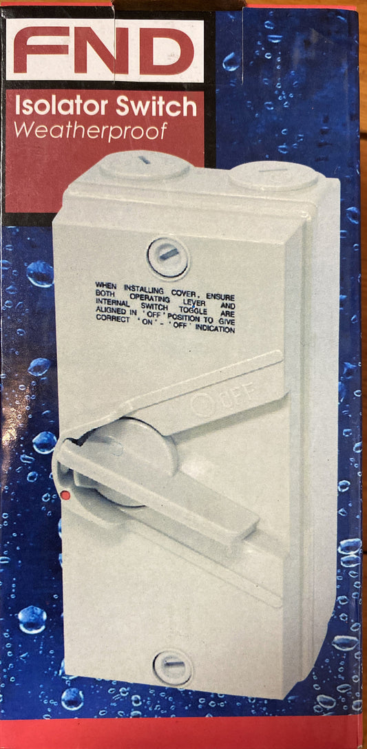 FND Isolator Switch Weatherproof IP66 4 Pole 63A Isolators Surface Mount
