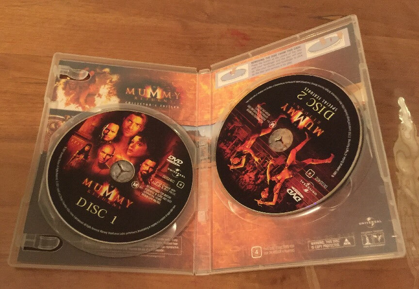The Mummy Returns  Collectors Edition 2 Disc Dvd Not Sealed + free post