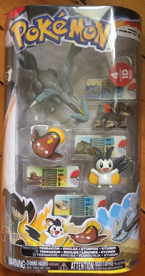 Pokemon 4 Figure Gift With 4 Pokédex ID Tags Pack Brand New