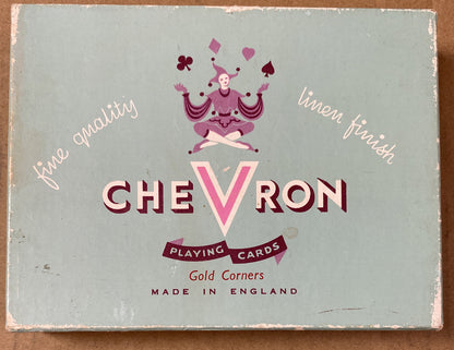 Chevron  Playing Cards Gold Corners Made In England In Good Condition 1940's