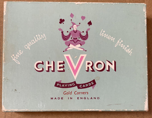 Chevron  Playing Cards Gold Corners Made In England In Good Condition 1940's
