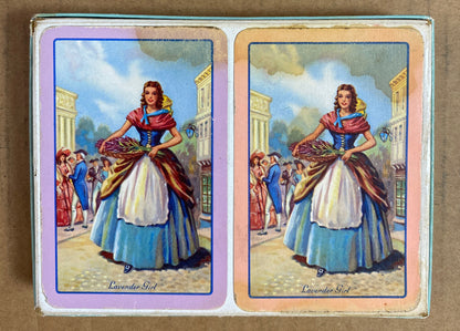 Chevron  Playing Cards Gold Corners Made In England In Good Condition 1940's