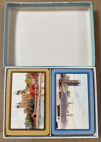 Chevron  Playing Cards Gold Corners Made In England In Good Condition 1940's