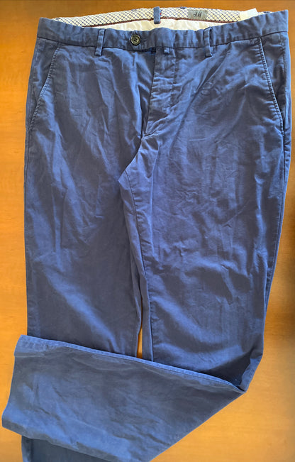 H & M Blue Dress Trousers Sizing 38R In Good Condition