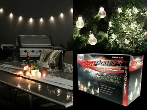 Brand New Set of 12 Party Globe Style Lights - Warm White LED 3.6M Lit Length