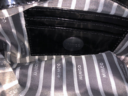 M626 Mimco sequin Black Clutch Handbag Purse In Good Condition + Free Post