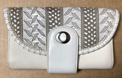 M637 Genuine Mimco White / Beige Wallet Purse In Good Condition + Free Post